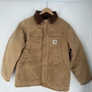 Carhartt USA Union Made Quilt Lined Brown Chore Jacket Coat Mens 46 Reg Vintage